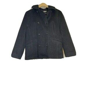 J Crew Peacoat Womens Small Gray Collared Double Breasted Lined Wool Blend